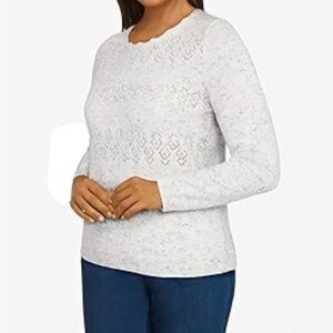 Alfred Dunner Multicolor Speckled Sweater